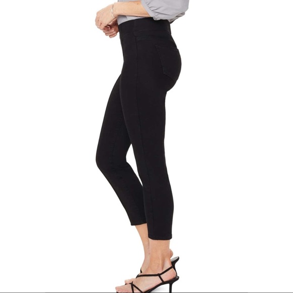 NYDJ $109 Pintuck Pull On Skinny Ankle Jeans Black - Picture 3 of 5